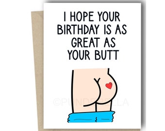 Butt Bum Birthday Card Greeting Card Pun Cute Fart Birthday Card