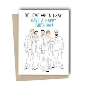 Tarjeta de Boy Band - Tarjeta de cumpleaños - Tarjeta de felicitación - Tarjeta de felicitación de música pop