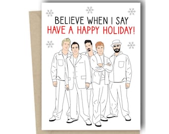Boy Band Holiday Card Christmas Card 90s Pop Music