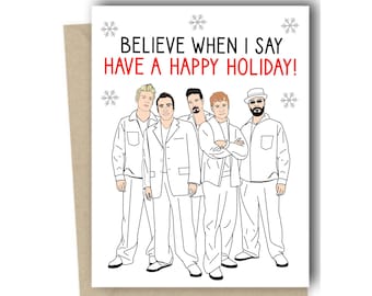 Boy Band Holiday Card Christmas Card