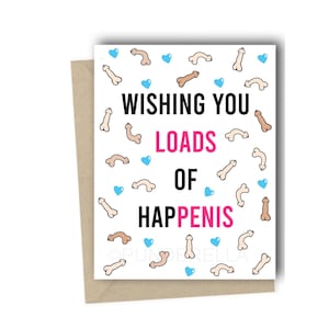 Penis Card Penis Birthday Card Penis Shower Card Bachelorette Card Bachelor Card Dick Greeting Card Bachelorette Party Card