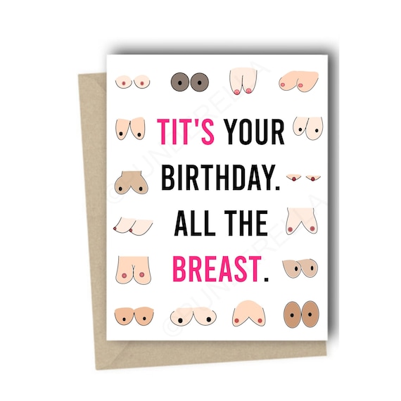 Boob Card Funny Birthday Card Funny Boob Card Boobs Birthday Etsy Hong Kong 