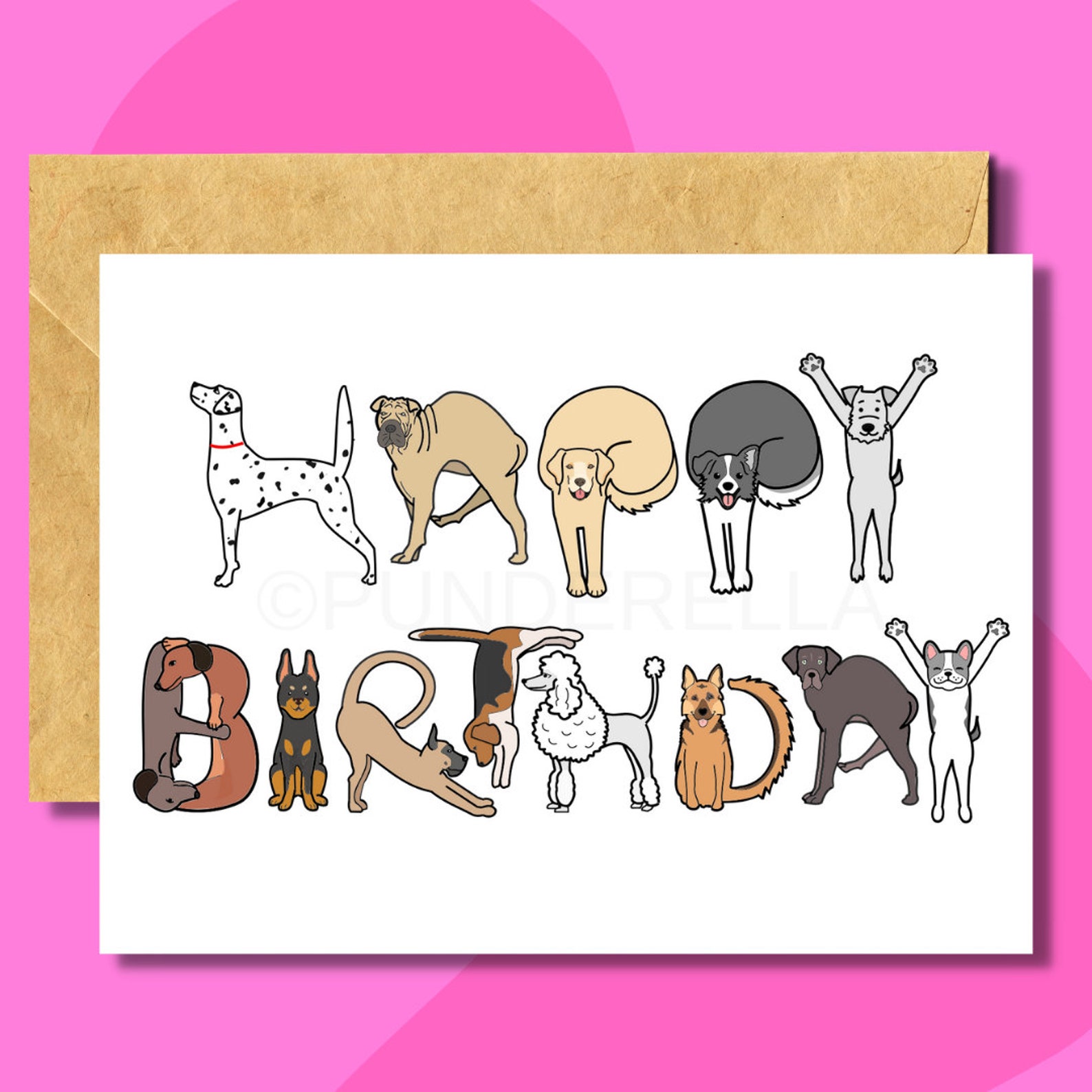 Dog Birthday Card - Card for Dog Lovers - Happy Birthday Card - French ...