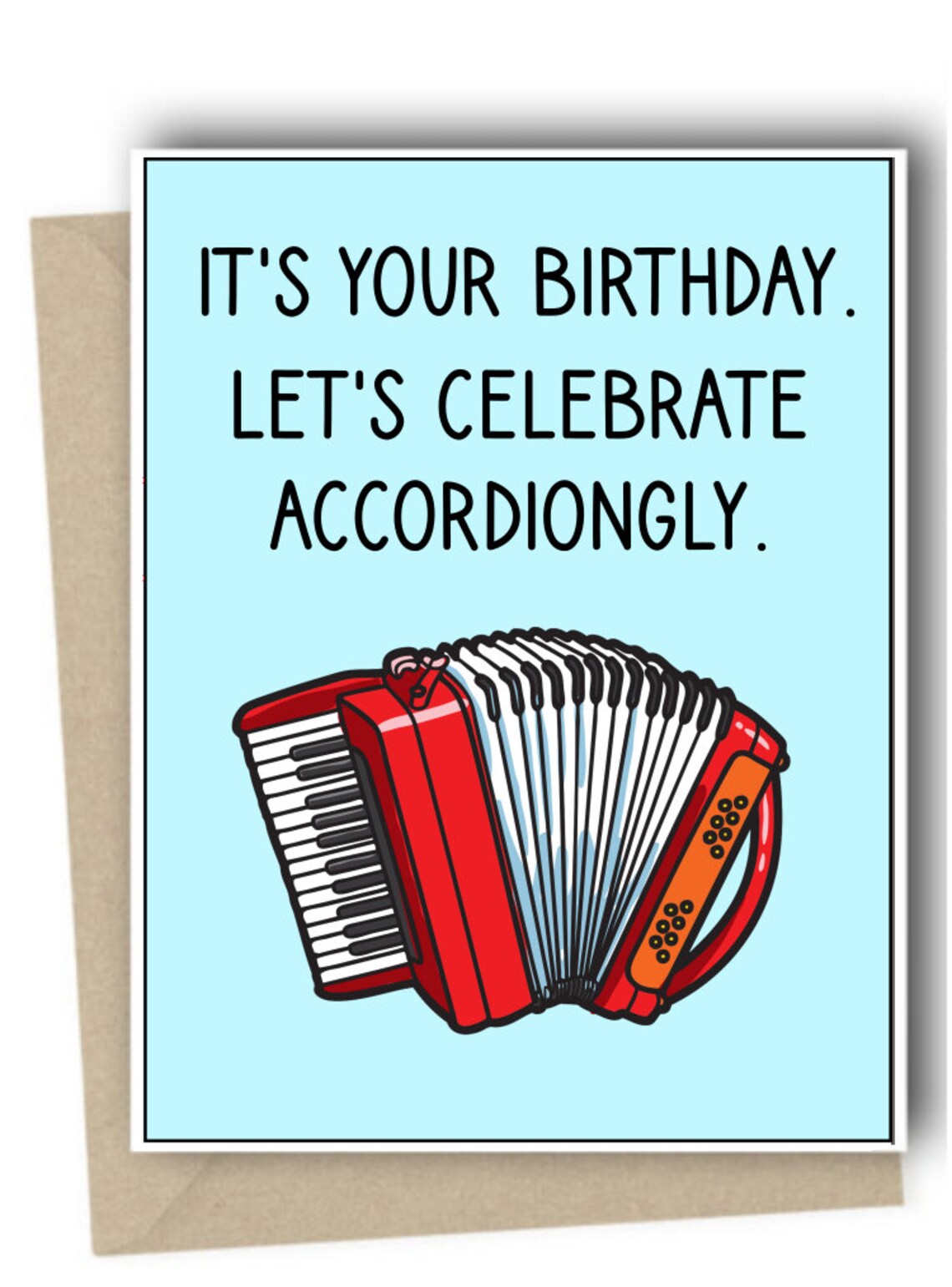 Accordion Card Accordion Birthday Card Music Pun Card Musical Etsy