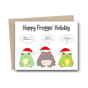 Kerstkaart grappige kikker - Toad kerstkaart - leuke kerstkaart woordspeling - kerstkaart voor hem - handgemaakte kerstkaarten