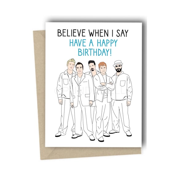 Boy Band Card Backstreet Boys Birthday Card Greeting Card Etsy