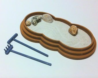 Personalizzata Miniature Terraces zen Garden// 3D Stampato // Regali d'ufficio/Deco // Mini Desk zen Garden // Rock Shell Stone// Stress Relief //PLA Eco