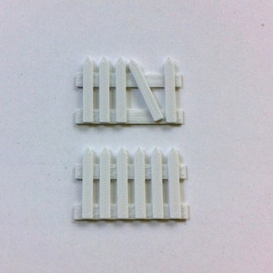 Custom Miniature Fences, 3D Printed, Office/Desk/Bookshelf Deco, Great for Mini Zen Garden/Doll House /Fairy Garden/Terrarium,White, Eco