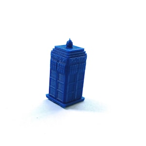 Custom Miniature Police Box, 3D Printed, Office/Desk/Bookshelf Deco, Great for Mini Zen Garden/Doll House /Fairy Garden/Terrarium,Blue, Eco