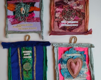 Poetic talismans, textile art, small format of your choice #2