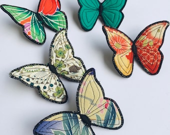 Butterfly brooch of your choice, fabric and felt textile jewel, poetic butterfly