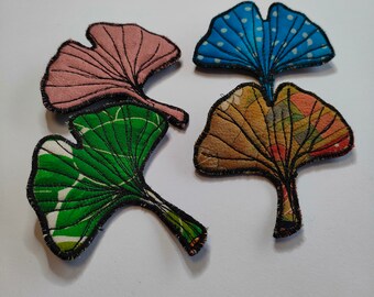 Ginkgo brooch of your choice, fabric and felt textile jewelry, ginkgo biloba leaf #4