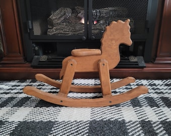 Vintage Wooden Rocking Horse 12"