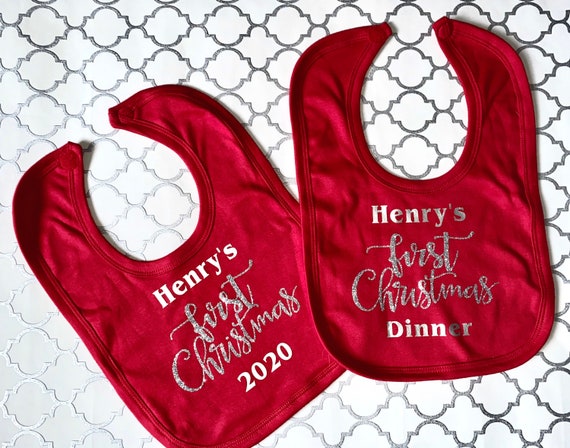 first christmas dinner bib