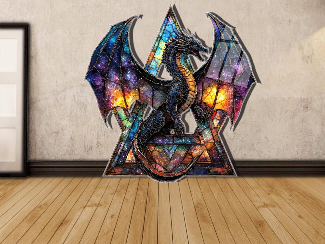 Dragon Acrylic Stained Glass Style Art Print Unique Home Decor ...