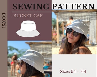 Bucket hats sewing pattern. Fashion bucket hat for women pattern pdf.