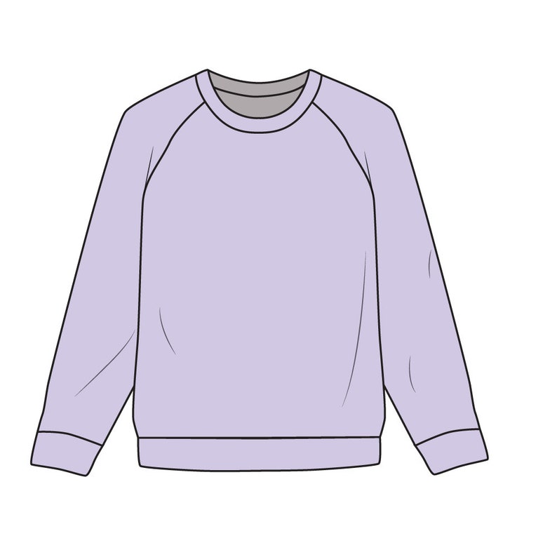 Raglan Sweatshirt Sewing Pattern sizes US 10-16 Crewneck | Etsy