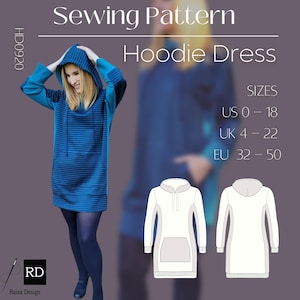 Hoodie Dress Sewing Pattern: Easy Pullover Design (PDF Pattern)