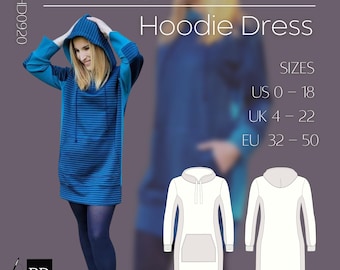 Hoodie Dress Sewing Pattern: Easy Pullover Design (PDF Pattern)