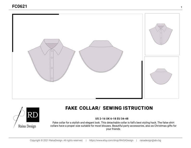 sewing instructions fake collar bib