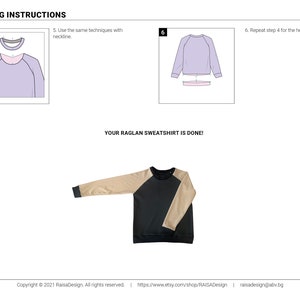 sewing instruction raglan blouse