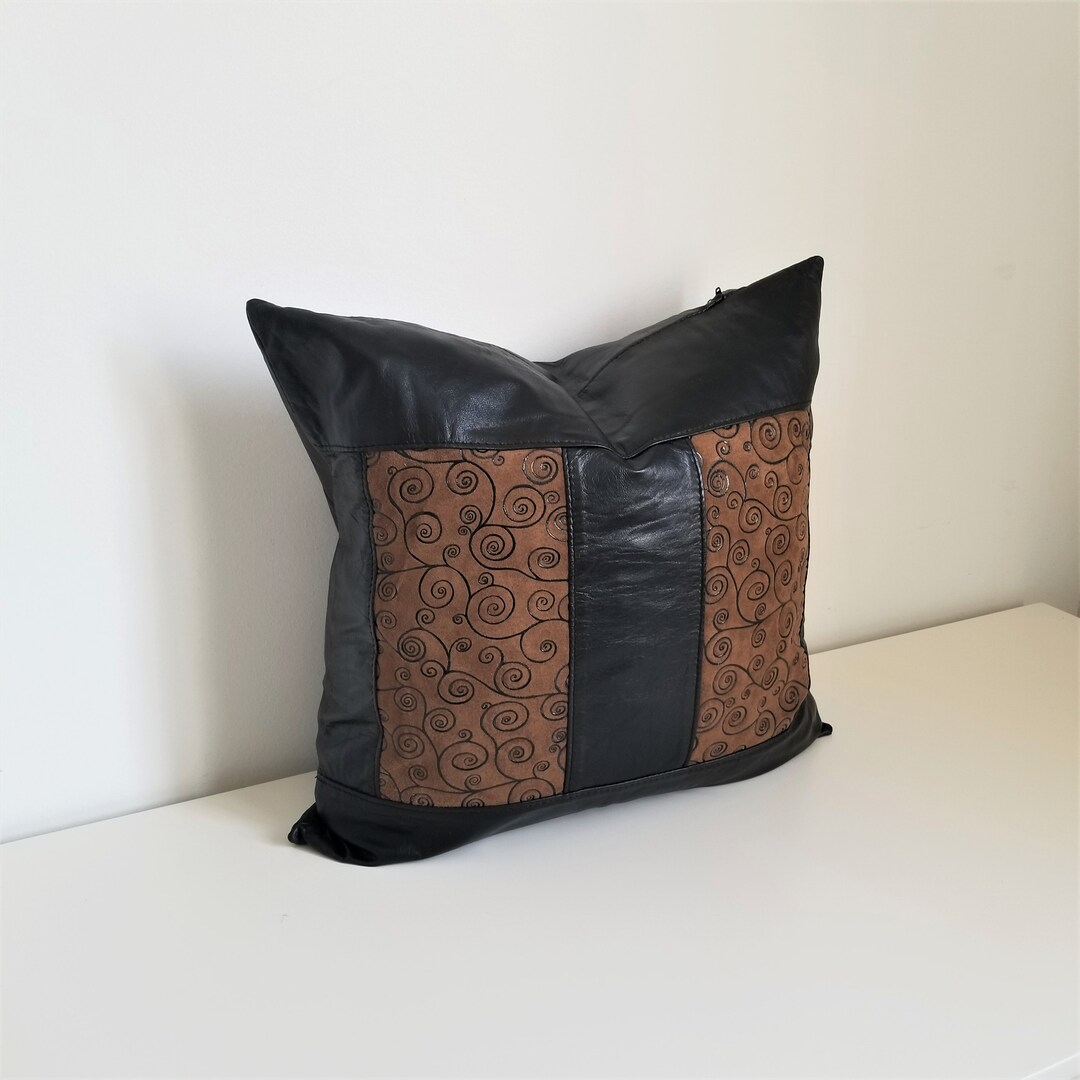Genuine Leather Pillow, Luxury Leather Cushion, Real Leather Cushion