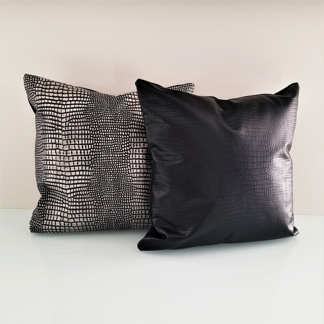 Genuine Leather Pillow Luxury Leather Cushion Real Leather Etsy