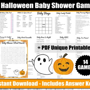 Halloween Baby Shower Games, Halloween Baby Shower Party Printable Game ...