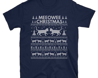 Meeowee Christmas Ugly Christmas Sweatshirt Short-Sleeve Unisex T-Shirt