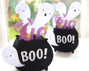 Pop-Up Halloween 3D Cauldron Card | Handmade
