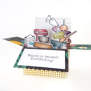 Bakken 3D pop-up verjaardagskaart | Taart Cupcake viering keuken Bake Off geïnspireerde kaart