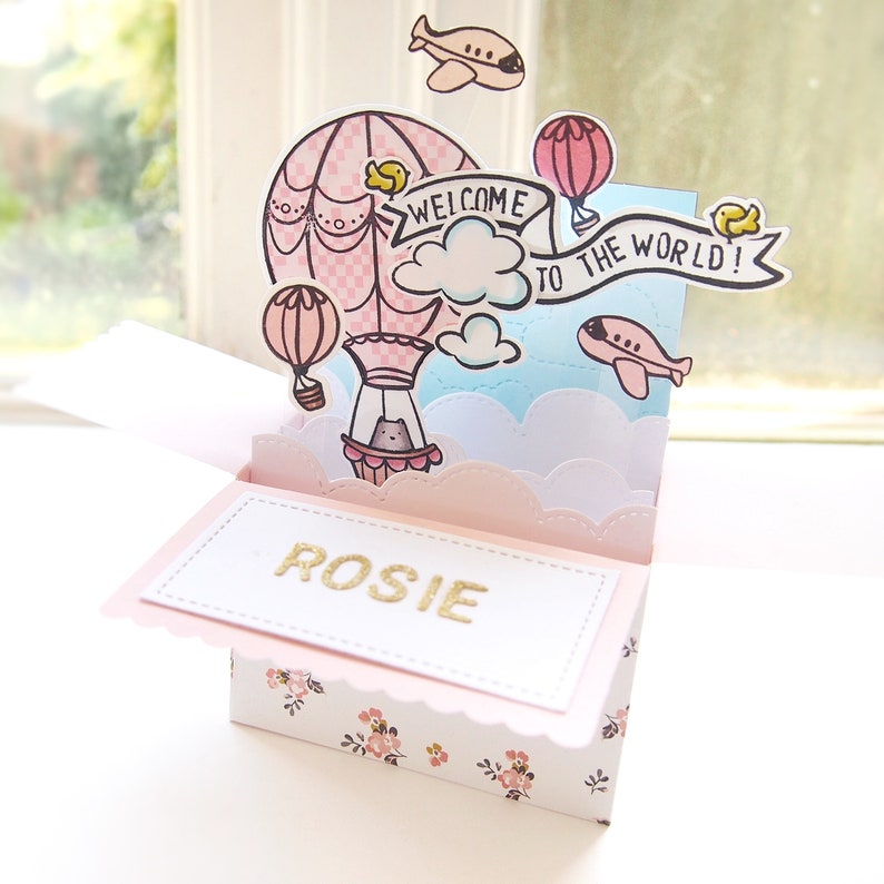 New Baby PopUp Handmade Card Customisable Baby Boy Baby Etsy
