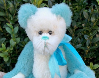 Opal | Collectible teddy bear | Colourful panda bear | Artist teddy bear