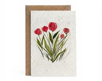 Tarjeta con semillas para plantar de tulipanes