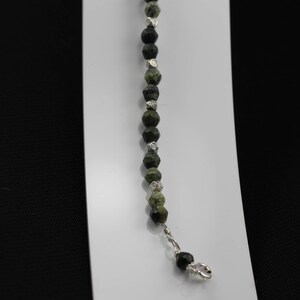 Russian Serpentine and Bali silver bead bracelet
