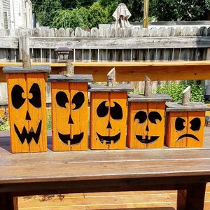 Reclaimed wood jack-o-lantern, wood pumpkin lantern, fall decoration, porch fall decor, wood jack-o-lantern, Halloween decor, autumn pumpkin