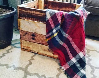 Rustic Wooden Pallet Bin, Toy Box, Dog Toy Crate, Storage Basket