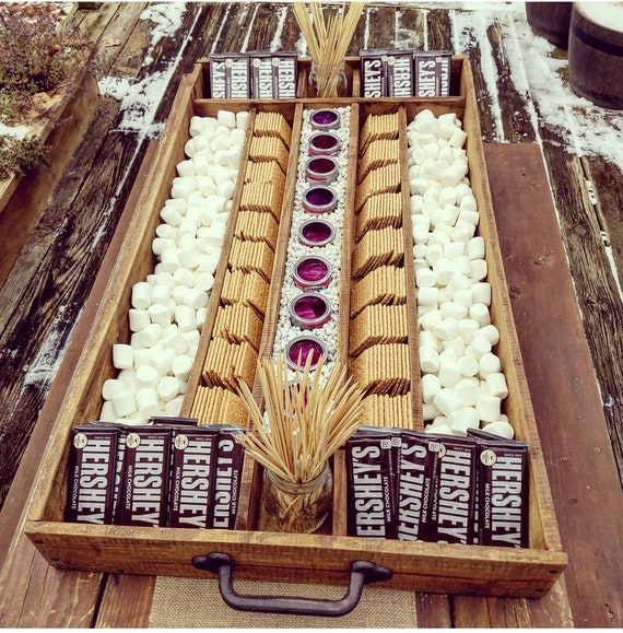 Extra Large Rustic Wood S Mores Station S Mores Bar Etsy Extra Large Rustic Wood S Mores Station S Mores Bar Etsy