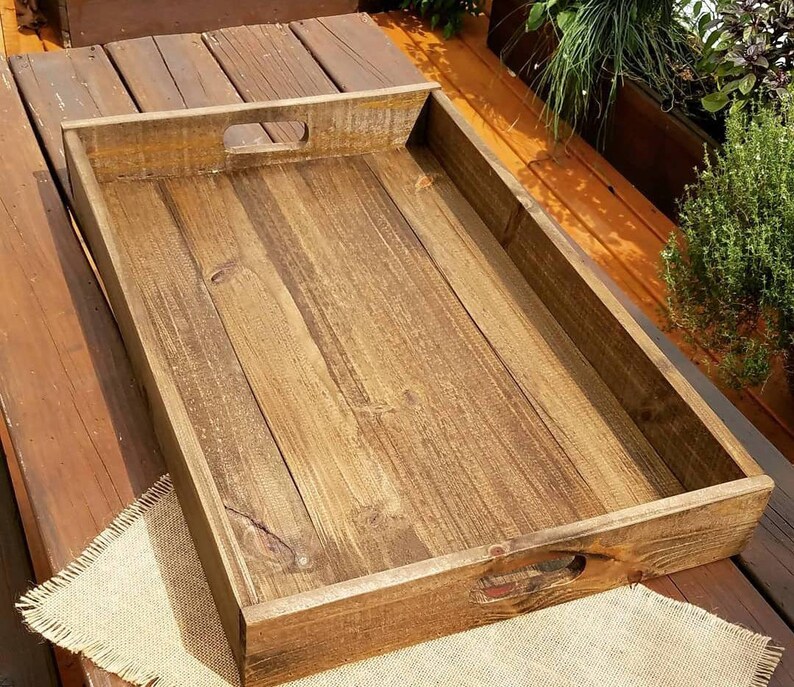 Large Reclaimed Wood Ottoman Tray Farmhouse Tray Pallet Wood Etsy
