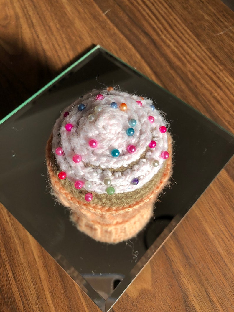 birthday sewing Crocheted pin cushion Cactus desk buddy sewing gifts sewing accessories cupcake pin cushion Gifts for her. handmade