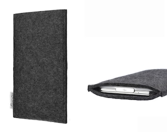 felt phone bag sleeve case pouch PORTO (dark-grey) - custom made for ALL smartphone models ---> please tell exact model!