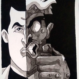 DC Comics "Heads Or Tails" Two Face portrait (original)