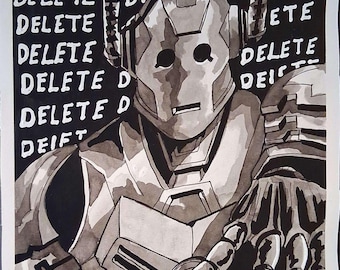 Doctor Who "Programming" Cyber Man portrait (original)