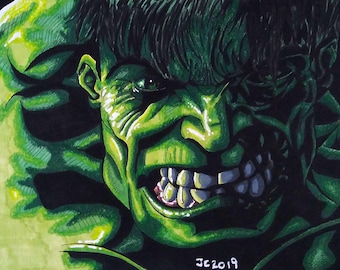 The Incredible Hulk "Days Without Incidents" portrait (RE-INKED)