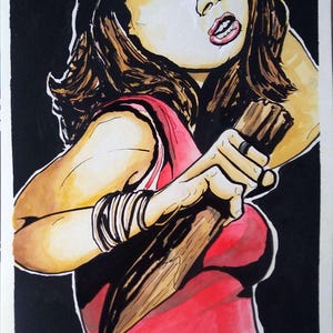 BtVS/AtS - "Five By Five" Faith Lehane portrait (RE-INKED)
