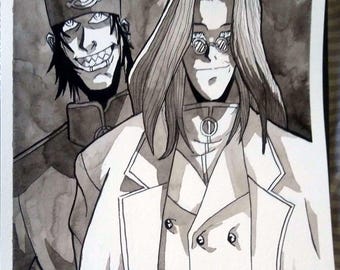 Hellsing "The Valentine Brothers" illustration (original)