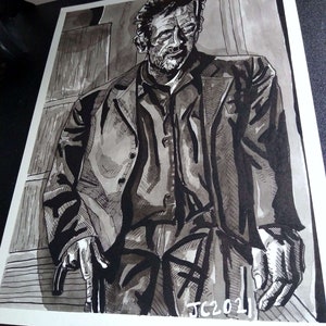 House M.D. - Retrato lavado con tinta de Gregory House (original)
