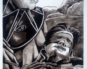 Watchmen "Departure from Europa" Adrian Veidt illustration (original)