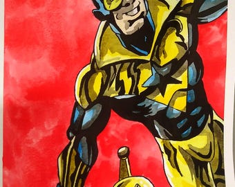Booster Gold "The Golden Standard" illustration (original)
