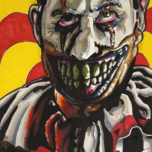 American Horror Story - &quot;No Clownin&#39; Around&quot; Twisty The Clown portrait (original)